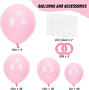 RUBFAC Pink Balloons 135pcs Light Pastel Pink Balloon Different Sizes 18 12 10 5 Inch for Garland Arch Birthday Party Baby Shower Gender Reveal Wedding Anniversary Easter Decoration — 2