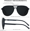 ANDWOOD Polarized Aviator Sunglasses for Women Men Tangle Free Pilot Shades | Matte Black | Polarized Dark Black — 7