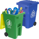 Wiosi Mini Trash Can/Recycle Bin Pencil Holder for Desks, Blue/Green — 1