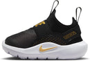 Nike Kids' Flex Runner 4 Running Shoes - Boys Girls Toddler Baby Sneakers - Black/Metallic Gold/White — 1