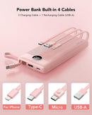 VRURC Portable Charger, Slim Power Bank Built-in 4 Cables, Travel Essential photo 2