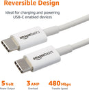 Amazon Basics USB-C to USB-C Fast Charger Cable, 480Mbps Speed, USB-IF Certified, for Fast Charging Apple iPhone 16/15, iPad, MacBook, Samsung Galaxy, Tablets, Laptops, 6 Foot, White 6