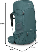 Osprey Renn 65L Women's Backpacking Backpack, Blue OS | Cascade Blue/Melon Orange — 8