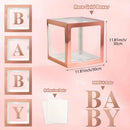 Voircoloria Baby Boxes with Letters, Rose Gold, 4 Transparent Balloon Boxes — 2