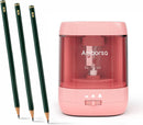 Electric Pencil Sharpener, USB & Battery Operated, Pink — 1