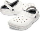 Crocs Unisex-Adult Classic Lined Clog | 7 Women/5 Men | White/Grey — 6
