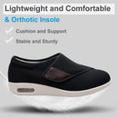 Womens Stylish Diabetic Shoes with Arch Support,Extra Wide Widths Walking Edema Sneakers Adjustable Strap Easy On/Off with 3 Pairs Insoles Replacement for Support Swollen Feet - Black — 4