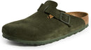 Birkenstock Unisex Black Super Birki Clog – Thyme Suede — 1