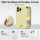 Vooii Compatible with iPhone 16 Pro Max Case, Liquid Silicone Upgrade [Camera Protection] [Soft Anti-Scratch Microfiber Lining] Shockproof Phone Case for iPhone 16 Pro Max 6.9 inch - Creamy Yellow — 5