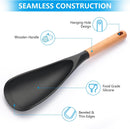 2 Pcs Wooden Handle Silicone Cooking Spoon Set for Nonstick Cookware Cooking, Baking, Stirring ，BPA-Free… — 4