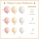 CROSSFINGERS Light Pink Balloon Garland Arch Kit,145pcs Mexicanos Pink Sand White Beige Balloons Arch Different Sizes for Mexican Fiesta Birthday Baby Shower Bridal Weddings Party Decorations — 2