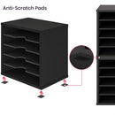 Ballucci 5-Tier File Organizer for Desk, Wooden Mail Sorter, Office Desk Organization, Paper Storage Organizers, Folder holder for desk, Letter Trays & Stacking Supports, Adjustable Shelves, Black — 5
