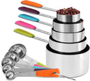 Bopei 10-Pcs Stainless Steel Measuring Cups & Spoons Set, Colorful Handles — 1