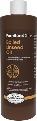 Furniture Clinic Boiled Linseed Oil, for Wood Stone & Metal | 17 fl oz — 1