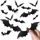 Piteno® 96Pcs Bats Halloween Decorations Party Supplies, Realistic PVC 3D Black Scary Bat Stickers for Creepy Home Decor Halloween Party Decorations DIY Wall Window Decal Bathroom Indoors (Large) — 1