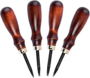 WUTA Leather Edge Bevelers, 4pc High Carbon Steel Edge Skiving Set, Wood Hand Edge Bevelers, Leather Craft Keen Edge Cutting for Beveling (0.8mm+1mm+1.2mm+1.4mm) — 1