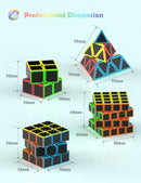Speed Cube Set of 2x2 3x3 4x4 Pyramid Cube (4 Pack Carbon Fiber) — 2