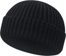 Wool Fisherman Beanies for Men Women Short Cuff Knit Beanie — 1
