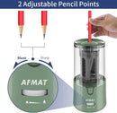AFMAT Electric Pencil Sharpener, Auto Stop, Super Sharp & Fast, Electric Pencil Sharpener Plug in for 6-12mm No.2/Colored Pencils/Office/Home PS94 | Green — 6