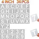 4 Inch Letter Stencils and Numbers, 36 Pcs Alphabet Art Craft Stencil, Reusable Plastic Templates for Wood, Wall, Fabric, Rock, Signage (4 Inch) — 1
