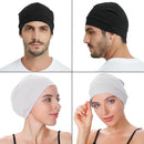 Headshion 100% Cotton Skull Caps Beanie Sleeping Hats for Men Women - Black & White — 3