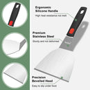 Beijiyi 3-Piece Metal Spatula for Cast Iron Skillet, Sturdy Stainless Steel — 4