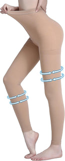 AMZAM 20-30 mmHg Compression Pantyhose for Women & Men | 20-30mmhg Footless Beige | Medium — 1