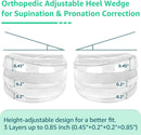 Skyfoot 3 Layers Adjustable Heel Wedge Inserts for Supination & Pronation Correction, Adhesive Medial & Lateral Heel Insoles for Bow Legs, Knee Pain, Foot Alignment (L: W 7-11, M 7-10, Crystal) — 5