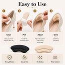 6 Pairs Heel Grips for Shoes, Heel Pads for Shoes Too Big & Loose Shoes, Self-Adhesive Heel Liners to Prevent Heel Slip, Blisters & Rubbing, Soft Shoe Back Protectors for Women Men, Black & Beige - 6-Pair Unisex (3 Black + 3 Beige) — 7