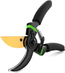 Ultra Sharp Japanese Steel Pruning Shears - Cuts 3X Easier, Weak Hand Arthritis Clippers, Rust-Resistant Titanium Coated Pruner, Effortlessly Cuts 3/4 Inch — 1
