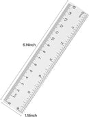 Unjoo Clear Plastic Ruler 6 Inch Straight Rulers, for School, Office, 2pcs | 6in/2pcs | 6in — 2