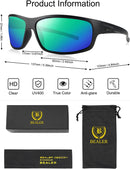 BEALER Polarized Sports Sunglasses for Men Lightweight TR90 Frame Sun Glasses Driving Cycling Fishing UV Protection Shades | Matte Black Frame/Green Lens | 62 Millimeters — 6