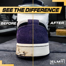 Blackline ELMT Shoe Cleaner Kit — Ideal Sneaker, Canvas, Mesh, Nubuck, Sheepskin, Leather, Suede Shoe Cleaner — US-Made, Safe, 10X Potent Shoe Cleaning Kit (8 oz Solution, 3 Brushes, Microfiber Towel) — 5
