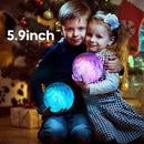 BRIGHTWORLD Moon Lamp Galaxy Lamp 5.9 inch 16 Colors LED 3D Moon Light, Remote & Touch Control Moon Night Light… — 5