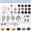 Glass Beads for Jewelry Making, 18 Colors Glass Beads for Bracelets Making kit Including 2-8mm Bead spacers/Lava… — 3