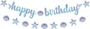 KatchOn Blue Happy Birthday Banner for Mermaid Birthday Decorations | Iridescent Blue — 1