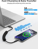 Quickeep Car Carplay Cable 2Pack 3ft Coiled USB A to USB C Fast Charge Cord 7
