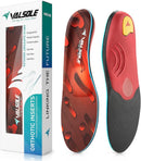 VALSOLE Heavy Duty Support Pain Relief Orthotics - 220+ lbs Plantar Fasciitis High Arch Support Insoles for Men Women, Flat Feet Orthotic Insert, Work Boot Shoe Insole, Absorb Shock with Every Step - MEN 9-9 1/2 | WOMEN 11-11 1/2--(278mm) / Red — 1