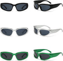 SOAR&EAGLE Y2K 3Pack Polarized sunglasses Wrap Around Men's Women's sunglasses Fashion Sport Shades Sun Glasses | Silver Framed Gray Flakes, Black Framed Gray Flakes，green Fr — 3