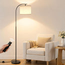SIBRILLE Floor Lamp with Linen Shade, Arc Dimmable Tall Standing Lamp with Remote Control, Modern Floor Reading… — 1