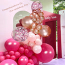 MEBAY Rose Red Pink Champagne Balloon Arch Garland Kit, 146 Pcs Hot Pink Confetti Rose Gold Tender Pink White Balloons for Graduation Birthday Party Baby Shower Wedding Decorations | 146-champagne-tender Pink-white-hot Pink-confetti — 3