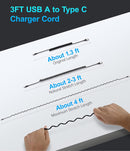 USB C Cable Fast Charging, 2Pack 3ft Coiled USB A to Type C Charge Cord for 6