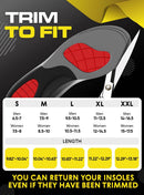 CRUVHEAL Work Orthotic Plantar Fasciitis Boot Insoles Men Women Blue, XL