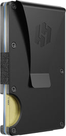 Hayvenhurst Wallet for Men - Slim RFID Blocking Metal Wallet with Money Clip, Minimalist Front Pocket Credit Card Holder, Small Mens Wallet (Obsidian (Money Clip))