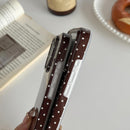 Yeddabox for iPhone 16 Pro Max Case Cute Polka Dot Phone Case Soft TPU Slim Shockproof Phone Cover for Women Girls, Brown — 4