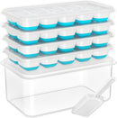 DOQAUS Ice Cube Tray with Lid and Bin,4 Pack Ice Cube Trays for Freezer