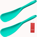 Vovoly Cooking Spoons, Nonstick Silicone Spatula Spoon, 2 pcs, Teal, 12.6" — 1