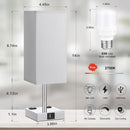 Touch Bedside Table Lamp for Bedroom - Dimmable, USB C+A, 2 AC Outlets — 6