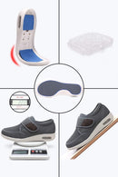 Men's Diabetic Shoes Large Size Plus Fertilizer Widening Shoes Adjustable Foot Swelling Shoes Non-Slip Double Insole Air Cushion Bottom Walking Shoes - Grey — 4