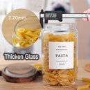 6 Set Glass Pantry Storage Jars with Acacia Airtight Lid - 23oz Thicken Glass…